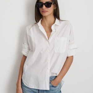 Alex Mill Cup of Jo Classic Poplin Button-Up 100% Cotton Shirt, White size XL